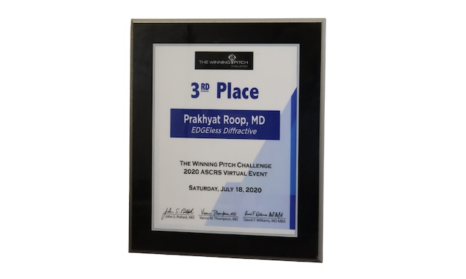 Top 3 in the world, two times in a row, in  ASCRS winning pitch challenge